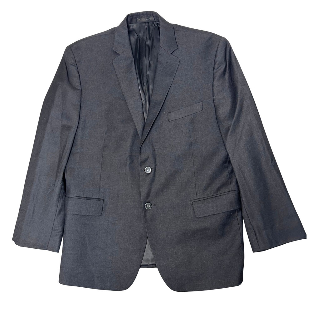 Calvin Klein Blazer Mens 42S Black 100%‎ Wool Two Button Jacket